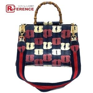 Gucci Nimfair Handbag Python Leather Red